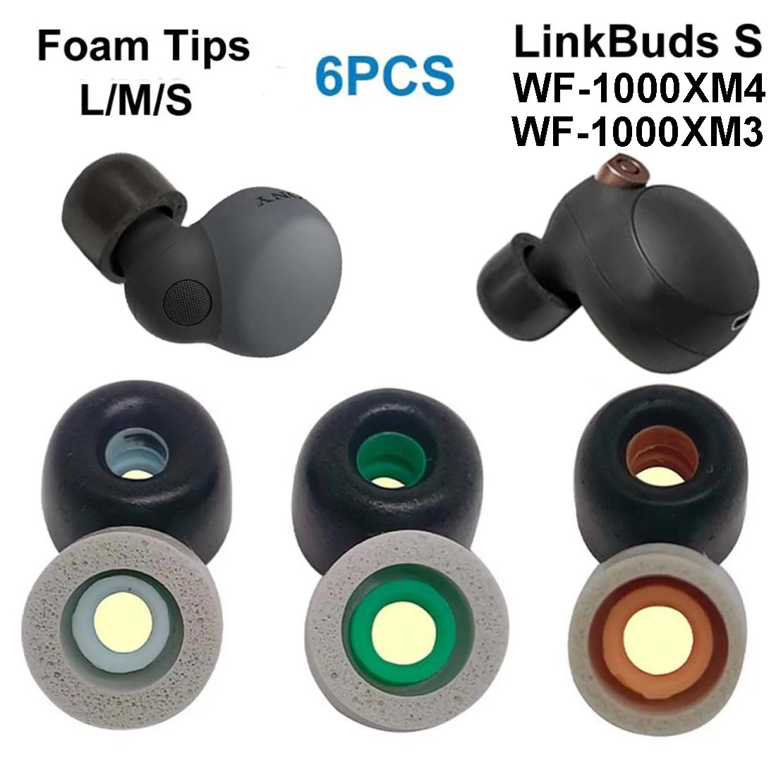 Earphone Foam Tip - Auricolari in memory foam per Sony